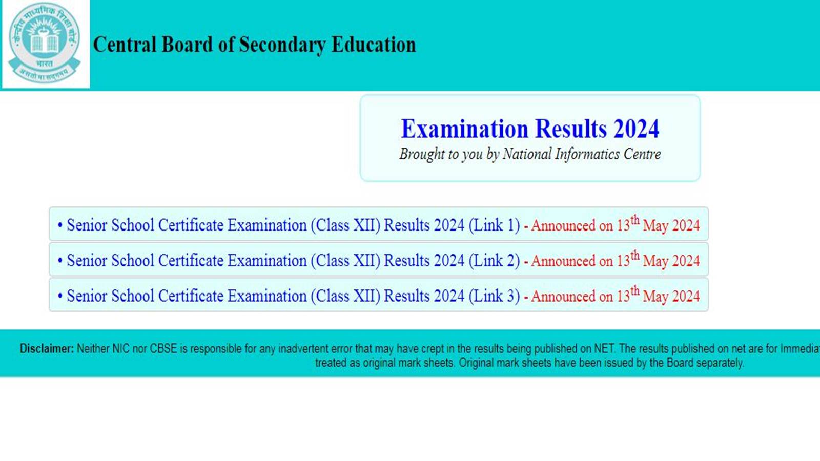 CBSE 12th